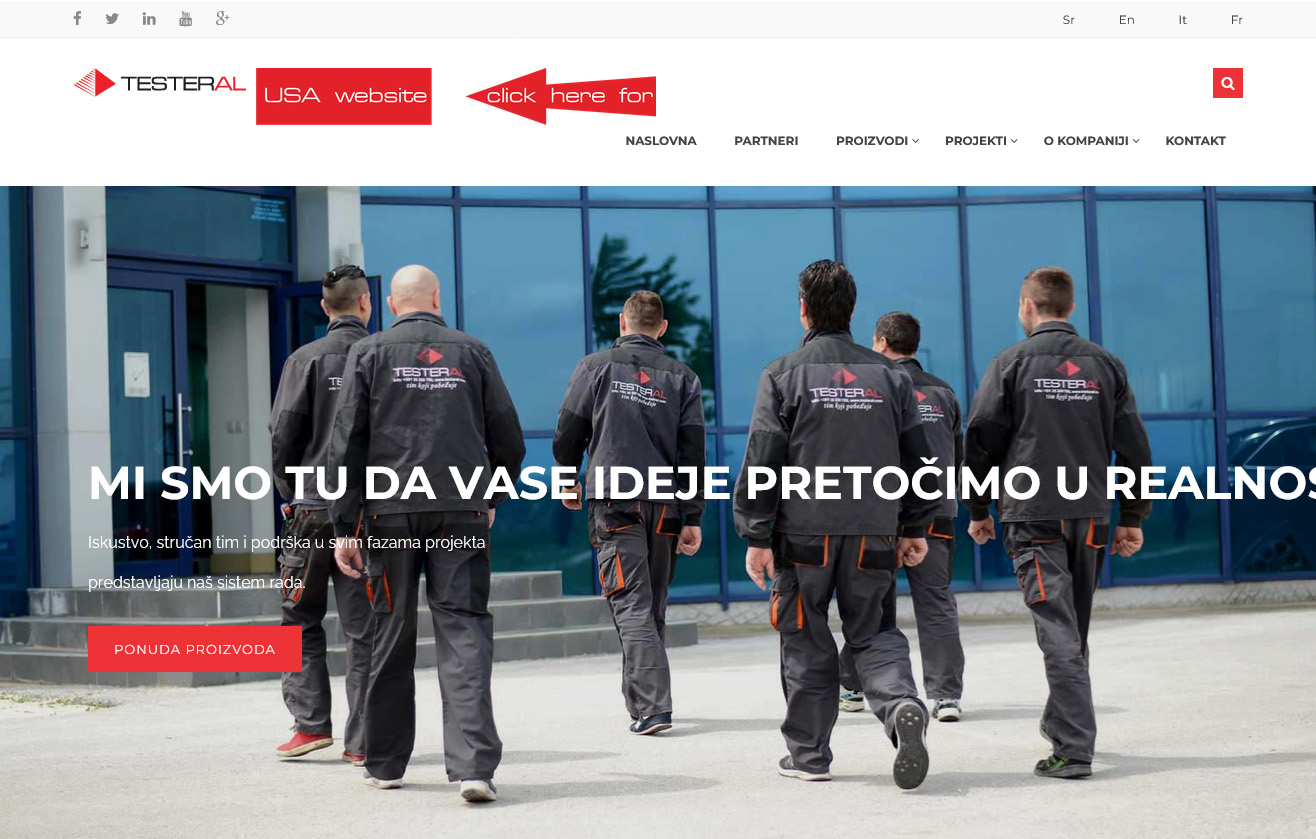 Screenshot sajta Testeral — HTML sajt koji smo izradili, u funkciji više od deset godina